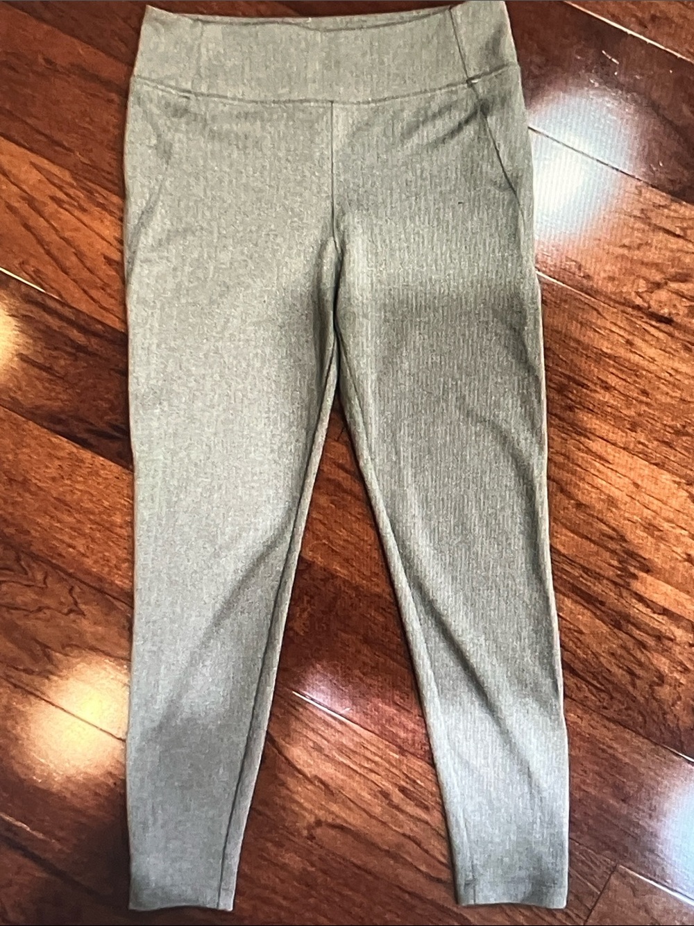 Athleta Light Gray Ribbed Leggings